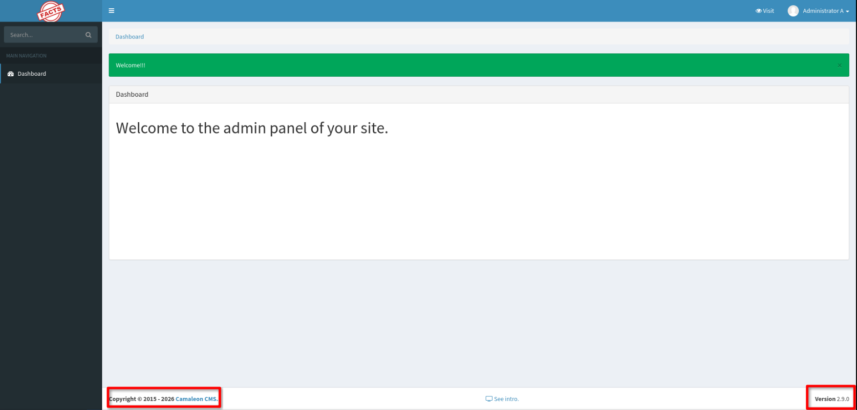 New account dashboard